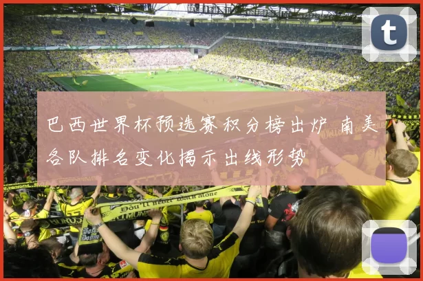 巴西世界杯预选赛积分榜出炉 南美各队排名变化揭示出线形势