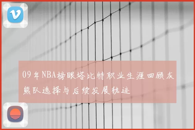 09年NBA榜眼塔比特职业生涯回顾灰熊队选择与后续发展轨迹